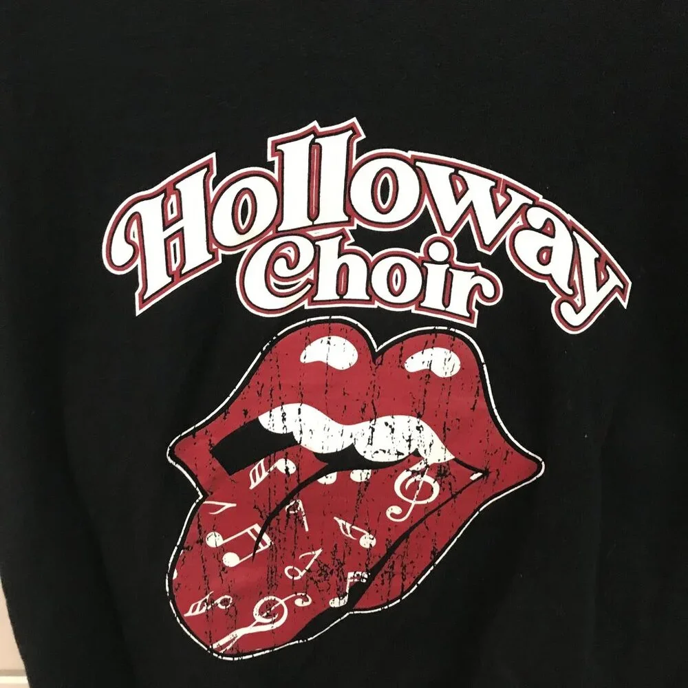 Holloway Choir Shirt Mens Medium Black Gildan Heavy Cotton Music Notes Tee - Picture 2 of 9